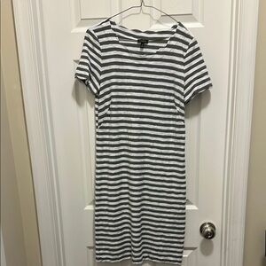 Talbots Green and White Casual Sheath Dress
